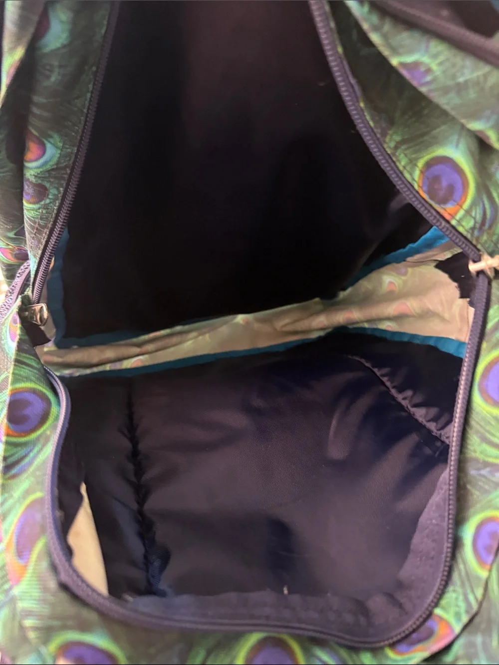 Jansport Peacock Feather Pattern Backpack - Green & Blue